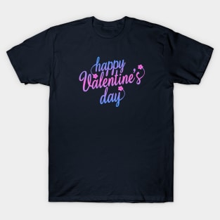 Cute Happy Valentine's Day Calligraphy Greeting T-Shirt